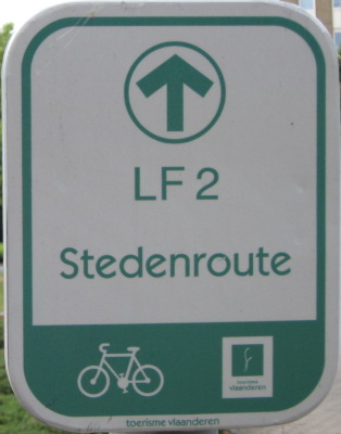 Radwegweiser  Stedenroute Belgien LF 2