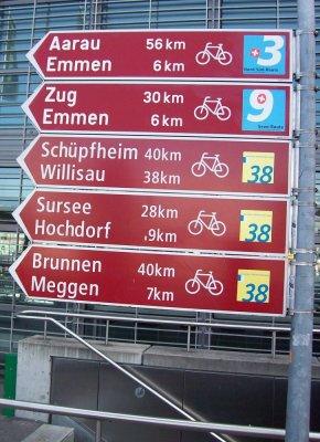 Fahrradwegweiser Luzern