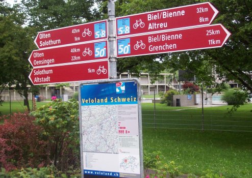 Fahrradwegeiser Solothurn