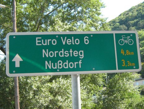 Ausschilderung Euro-Velo-Route 6 Wien