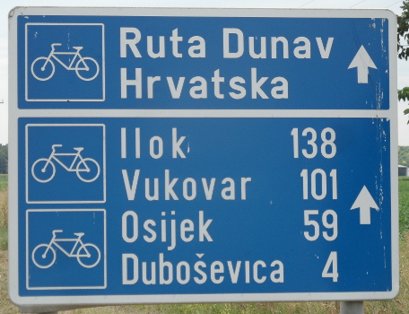 Radwegweiser Euroveolo 6 Kroatien km