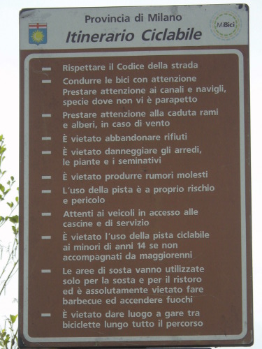 Italien Radweg Mailand Info Text