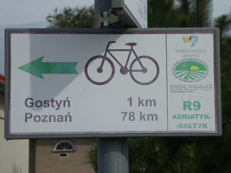 Polen Radwegweiser EV9 Gostyn