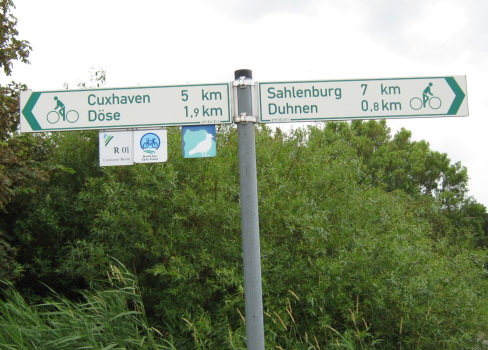 Radwegweiser Cuxhaven Sahlenburg