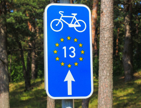 Radwegweiser Eurovelo 13 Lettland