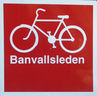Schweden Radwegweiser Banvallsleden