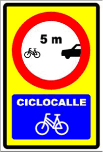 Spanien Fahrradstrasse Schild
