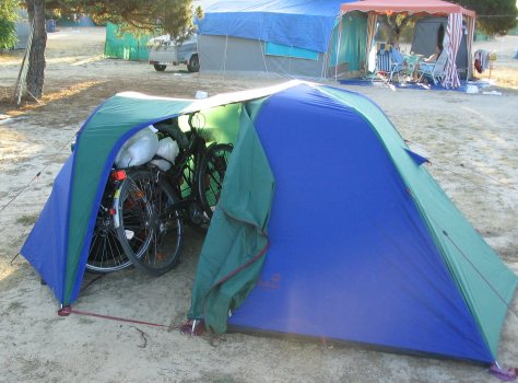Zelten mit Fahrrad